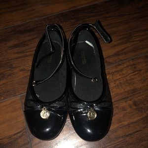 Kids Black Michael Kors Ankle-Tie Ballet Flats